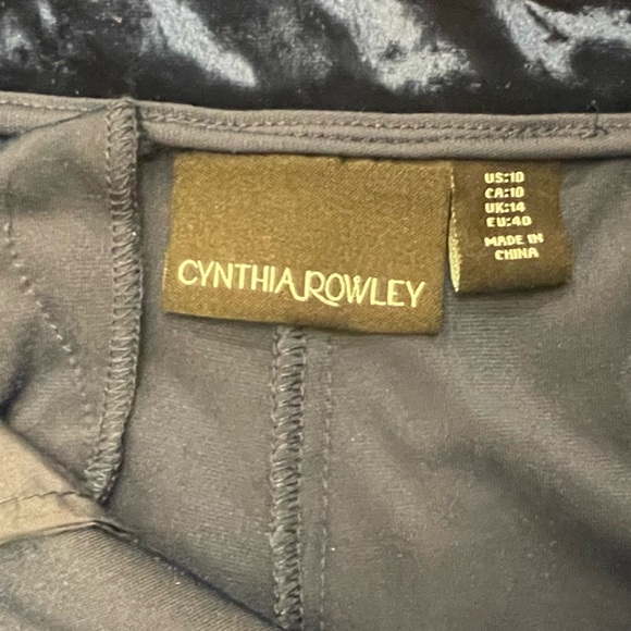 Cynthia Rowley Blue Velvet Pants - Picture 2 of 4